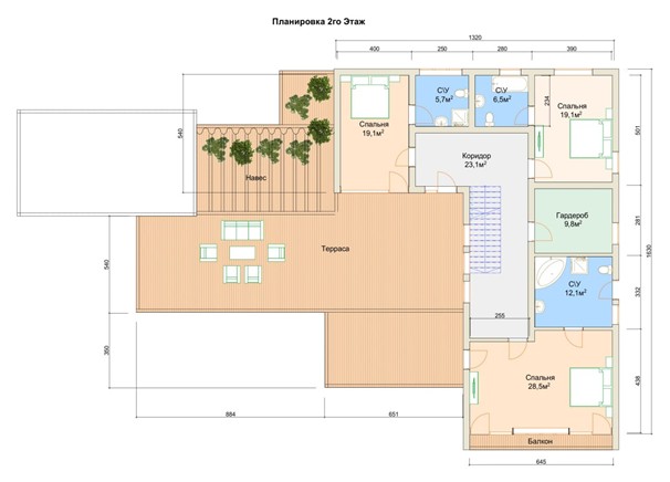 2х этажный дом